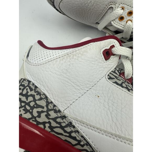 Air Jordan 3 Cardinal Red Men's Size 8.5 *Some Wear And Scuffs* - Picture 13 of 15